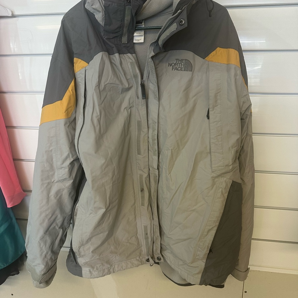 The North Face Gray and Cream Fleece Jacket